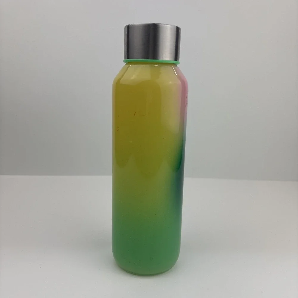 Starbucks Spring 2023 Pink Green Yellow‎ Multicolor Glass 20 oz Water Bottle